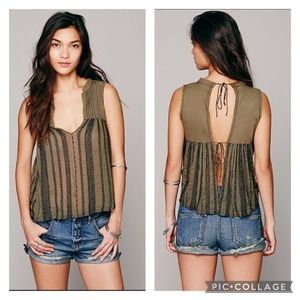 FREE PEOPLE: One Strike It Open Back Top - S